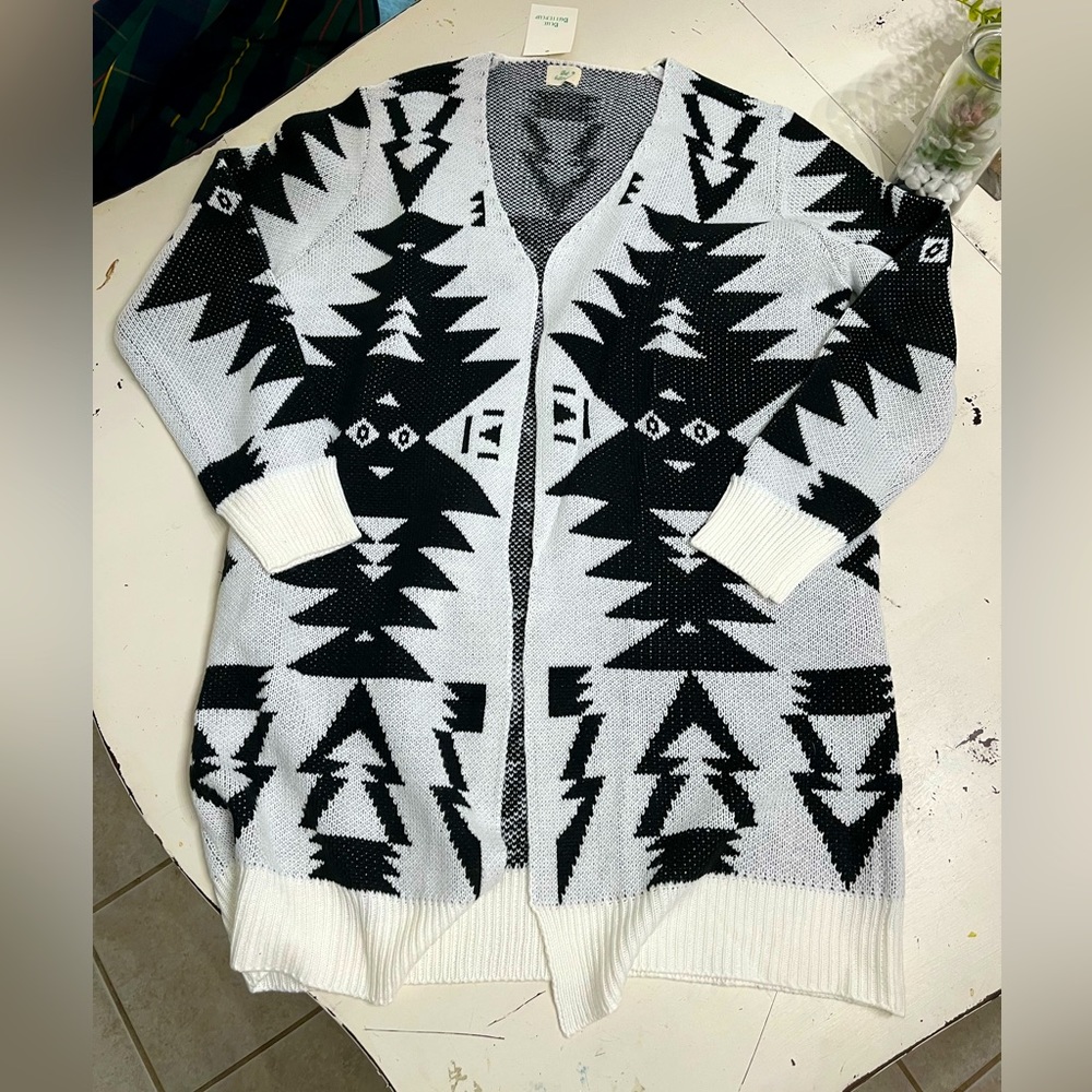 Black and white Aztec sweater